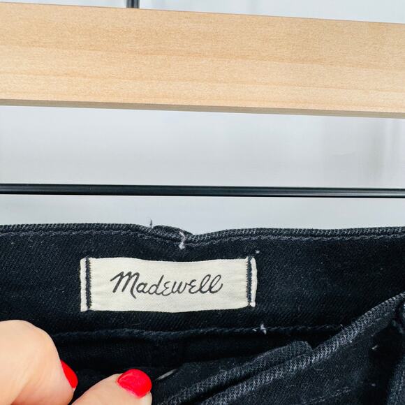 Madewell Size 32 Perfect Vintage Flare Jeans Black High Rise Stretch Denim - Picture 3 of 7